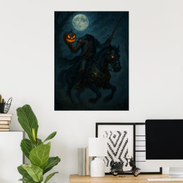 Steampunk Gotisk Huvudlös Ryttare Poster