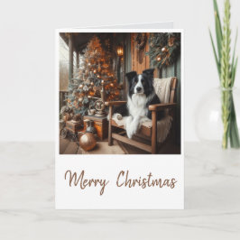Steampunk Gräns Collie jul Kort