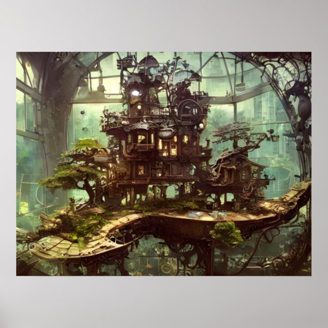 Steampunk Greenhouse i Jungle Poster (Framsidan)