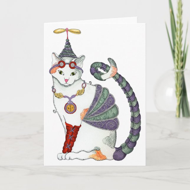 Steampunk Gretel kattkort Kort (Framsida)