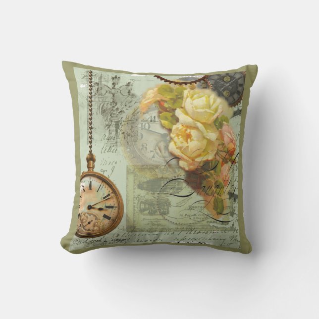Steampunk & Gula Rosor Kudde (Framsida)