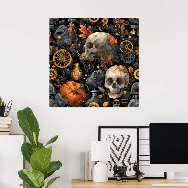 Steampunk Halloween Art Poster (Hemmakontoret)