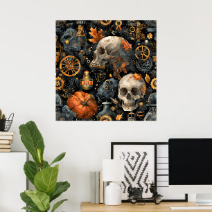 Steampunk Halloween Konstaffisch Poster