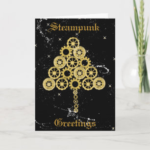 Steampunk Hälsning julkort Helgkort
