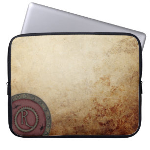 Steampunk hänger lös Monogrammed R elektronik Laptop Fodral