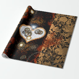 Steampunk härlig hjärta med utrustar och tar tid presentpapper