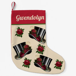 Steampunk Hats med Vintage Röd ros jul Liten Julstrumpa