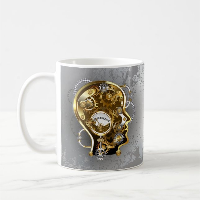 Steampunk Head med Manometer Kaffemugg (Vänster)
