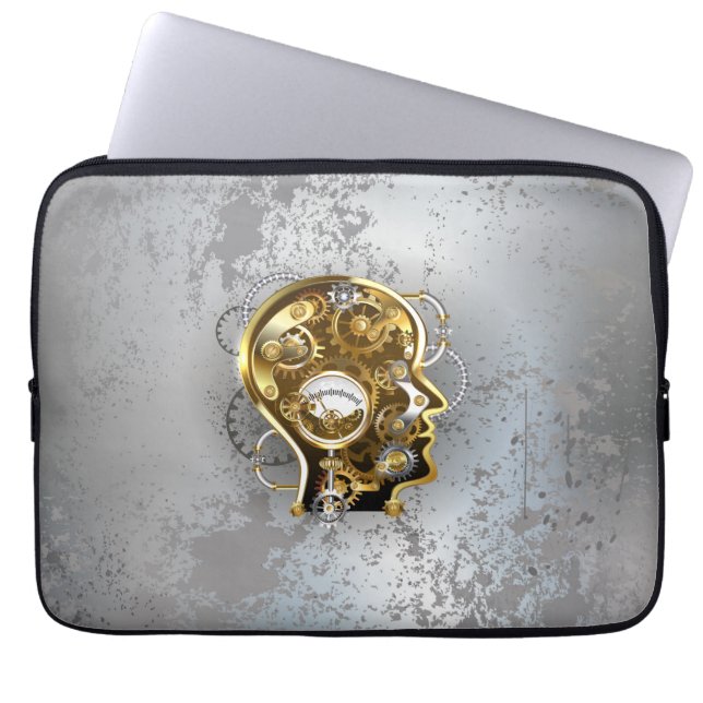 Steampunk Head med Manometer Laptop Fodral (Framsidan)