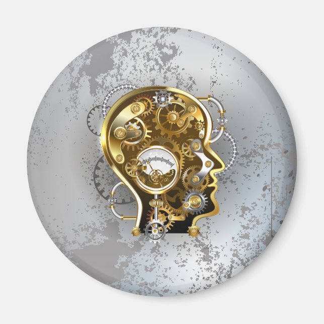 Steampunk Head med Manometer Magnet (Framsidan)