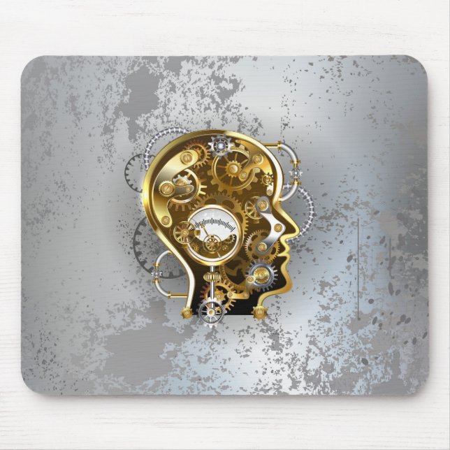 Steampunk Head med Manometer Musmatta (Framsidan)