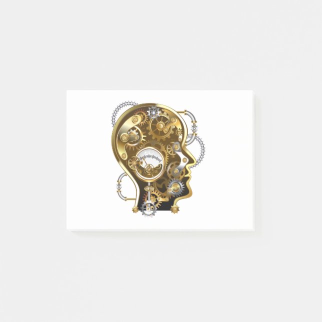 Steampunk Head med Manometer Post-it Block (Framsida)