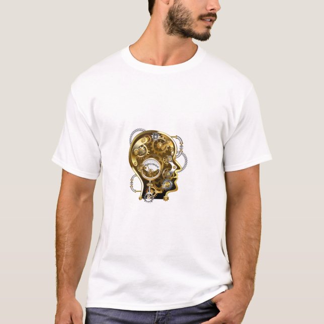 Steampunk Head med Manometer T Shirt (Framsida)