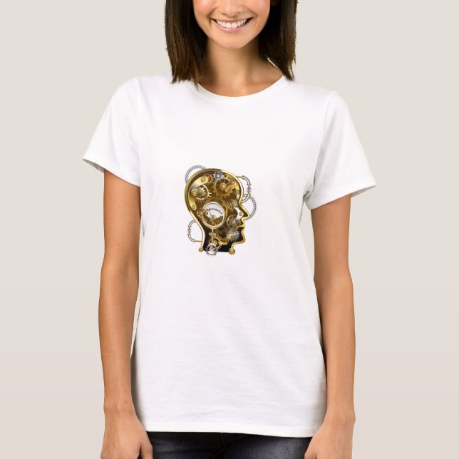 Steampunk Head med Manometer T Shirt (Framsida)