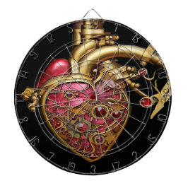 Steampunk Heart Anatomical Rubies och Gears Darttavla
