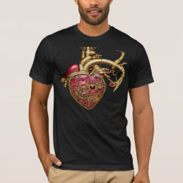 Steampunk Heart Anatomical Rubies och Gears T Shirt