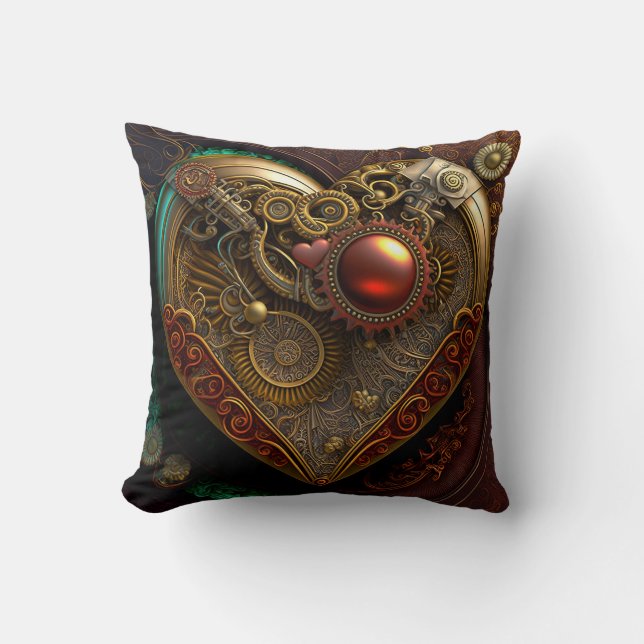 Steampunk Heart Dekorativ kudde (Framsida)