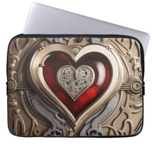 Steampunk Heart - Intricate Mechanical Kärlek Laptop Fodral