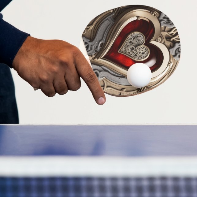 Steampunk Heart - Intricate Mechanical Kärlek Pingisracket (Insitu)