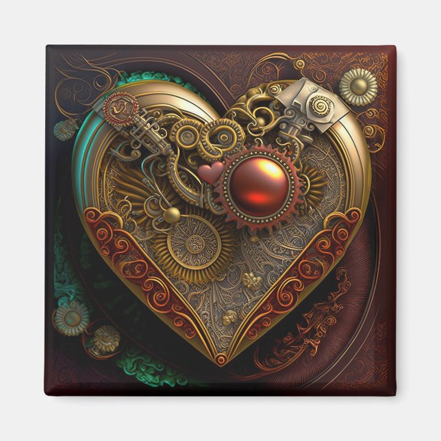 Steampunk Heart Magnet (Framsidan)