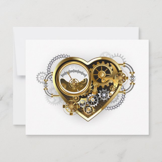 Steampunk Heart med en Manometer (Framsida)