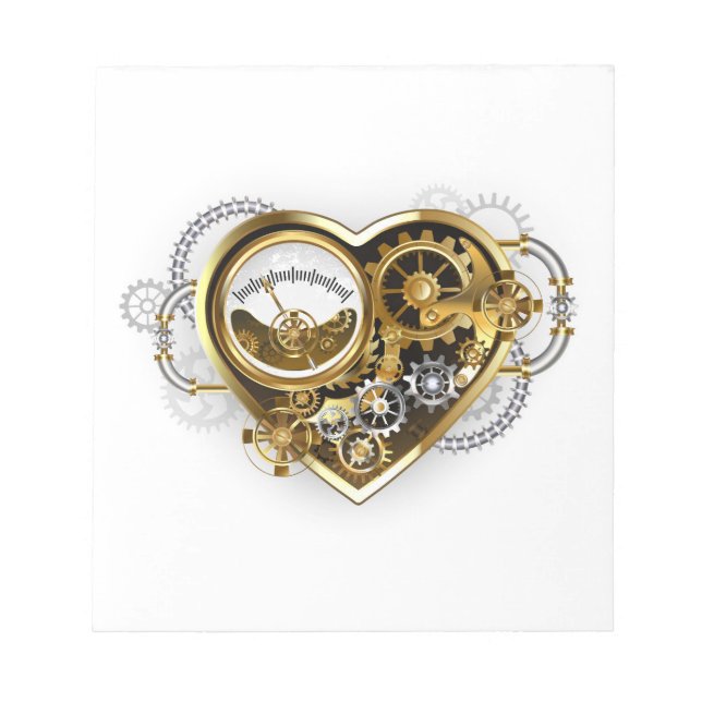 Steampunk Heart med en Manometer Anteckningsblock (Framsida)
