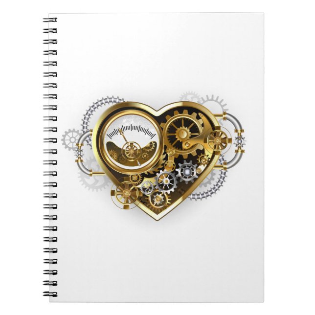 Steampunk Heart med en Manometer Anteckningsbok (Framsidan)