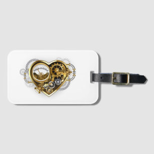 Steampunk Heart med en Manometer Bagagebricka