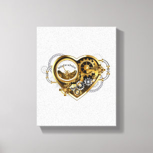Steampunk Heart med en Manometer Canvastryck
