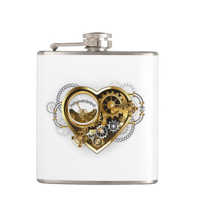 Steampunk Heart med en Manometer Fickplunta (Framsidan)