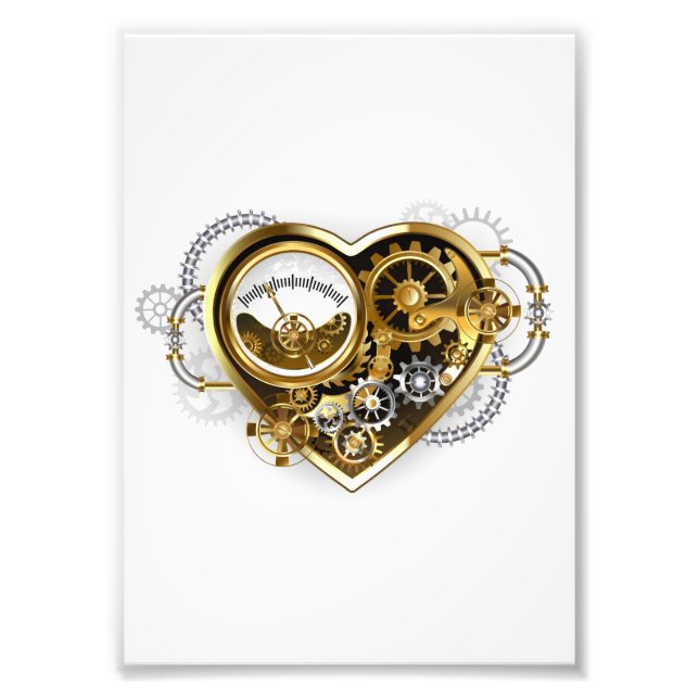 Steampunk Heart med en Manometer Fototryck (Framsidan)