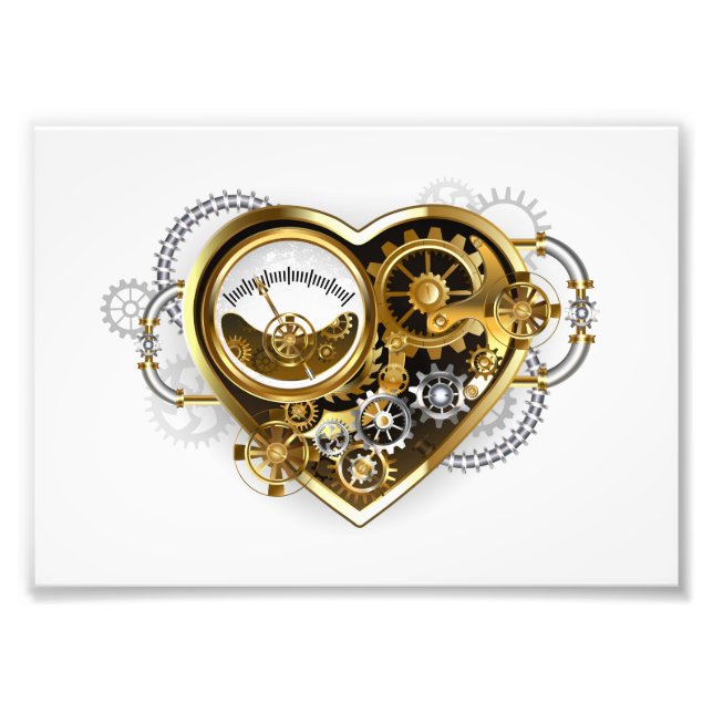 Steampunk Heart med en Manometer Fototryck (Framsidan)