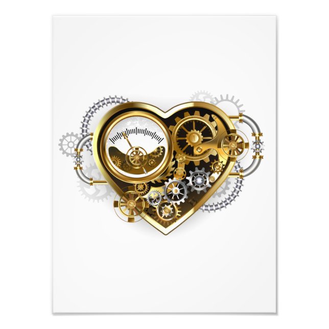 Steampunk Heart med en Manometer Fototryck (Framsidan)