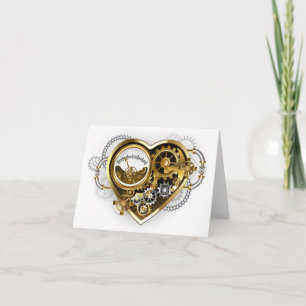 Steampunk Heart med en Manometer Inbjudan