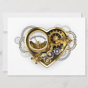 Steampunk Heart med en Manometer Inbjudningar