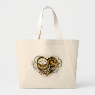 Steampunk Heart med en Manometer Jumbo Tygkasse