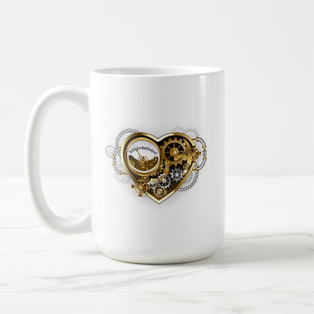 Steampunk Heart med en Manometer Kaffemugg (Vänster)