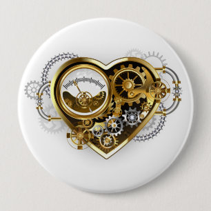 Steampunk Heart med en Manometer Knapp