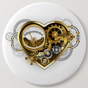 Steampunk Heart med en Manometer Knapp
