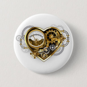Steampunk Heart med en Manometer Knapp
