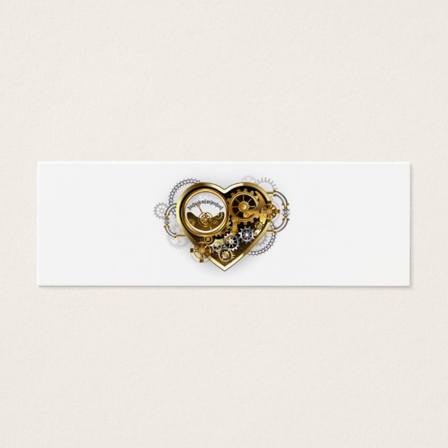 Steampunk Heart med en Manometer Litet Visitkort (Framsidan)