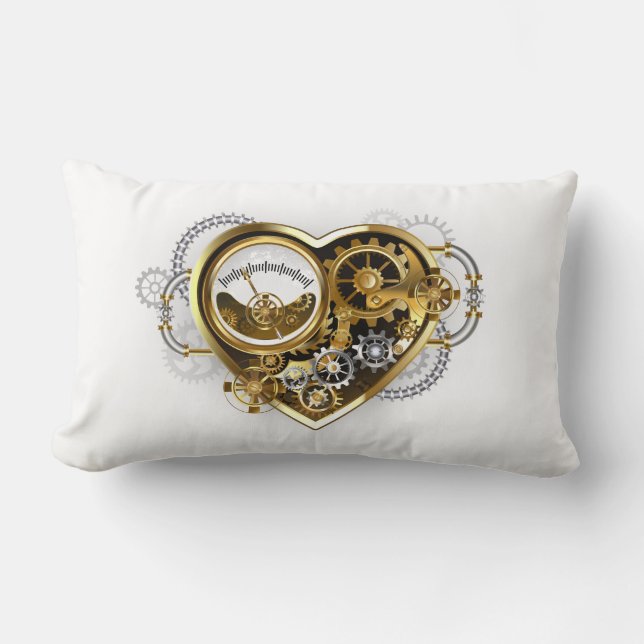 Steampunk Heart med en Manometer Lumbarkudde (Framsida)