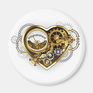 Steampunk Heart med en Manometer Magnet