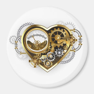 Steampunk Heart med en Manometer Magnet