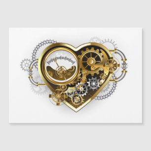 Steampunk Heart med en Manometer Magnetisk Inbjudningskort