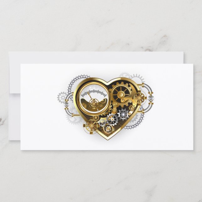 Steampunk Heart med en Manometer Meddelande (Framsida)