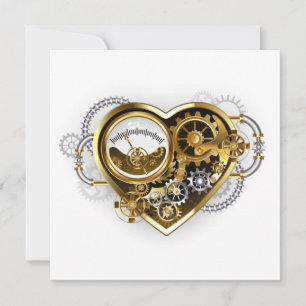 Steampunk Heart med en Manometer Meddelande