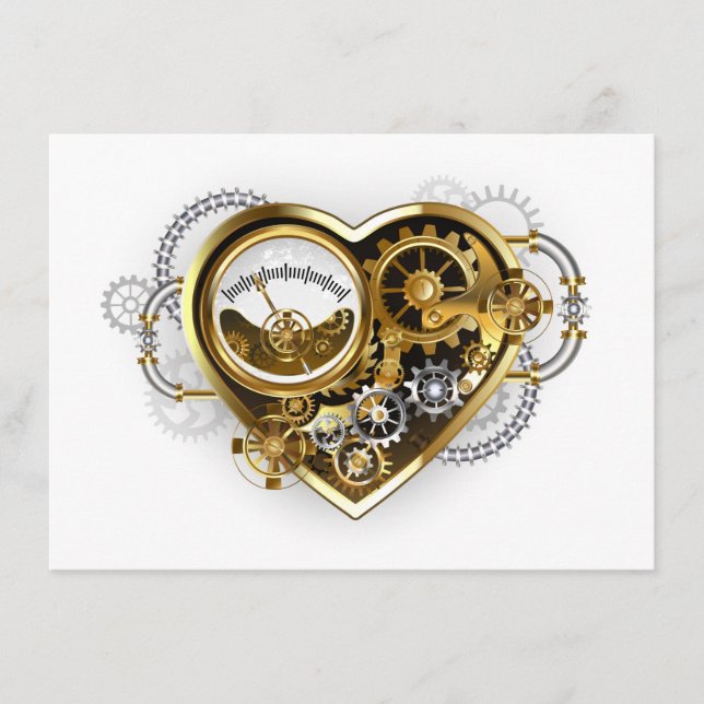 Steampunk Heart med en Manometer Meny (Framsida)