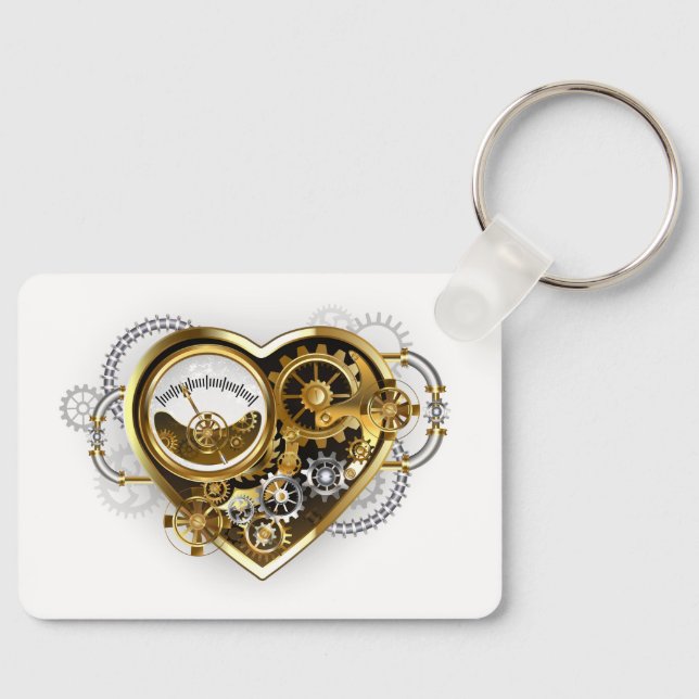 Steampunk Heart med en Manometer Nyckelring (Framsida)