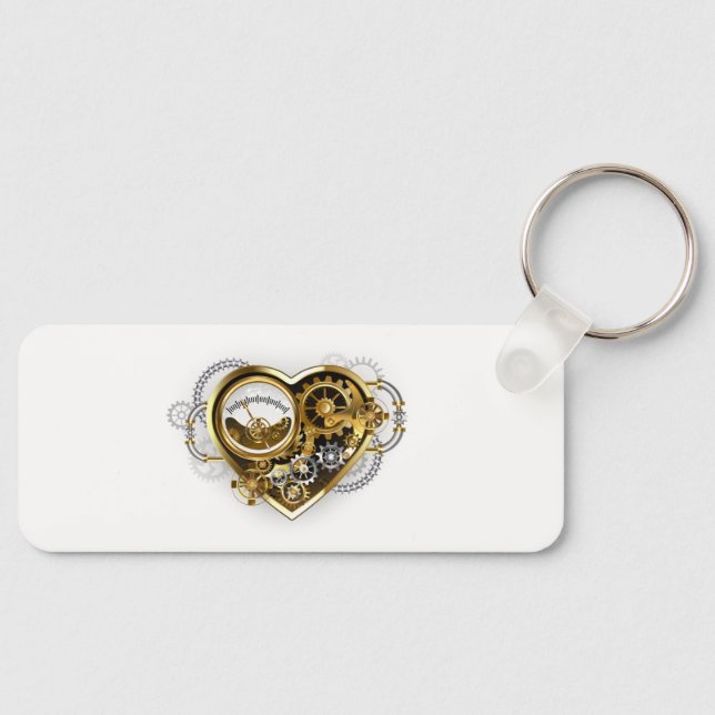 Steampunk Heart med en Manometer Nyckelring (Framsida)